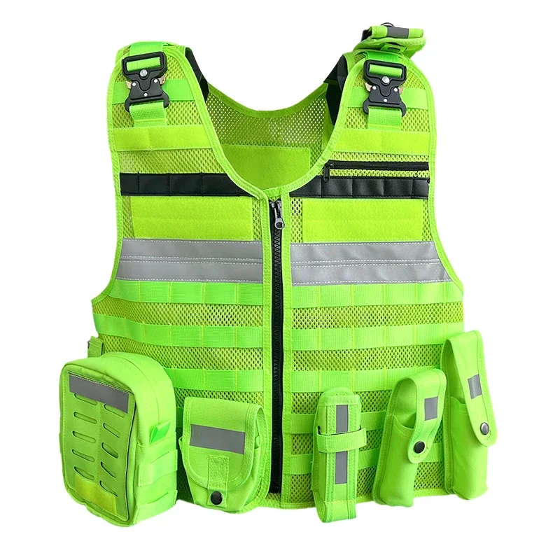 Chaleco táctico multifuncional de liberación rápida, chaleco a prueba de puñaladas, chaleco de entrenamiento trasero transpirable de malla de verano - imagen 5