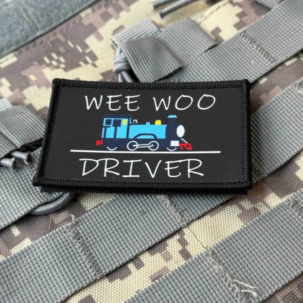 WEE WOO DRIVER tren insignia de moral táctica apliques personalizados militares parches de gancho y bucle impresos para ropa pegatinas de mochila - imagen 5