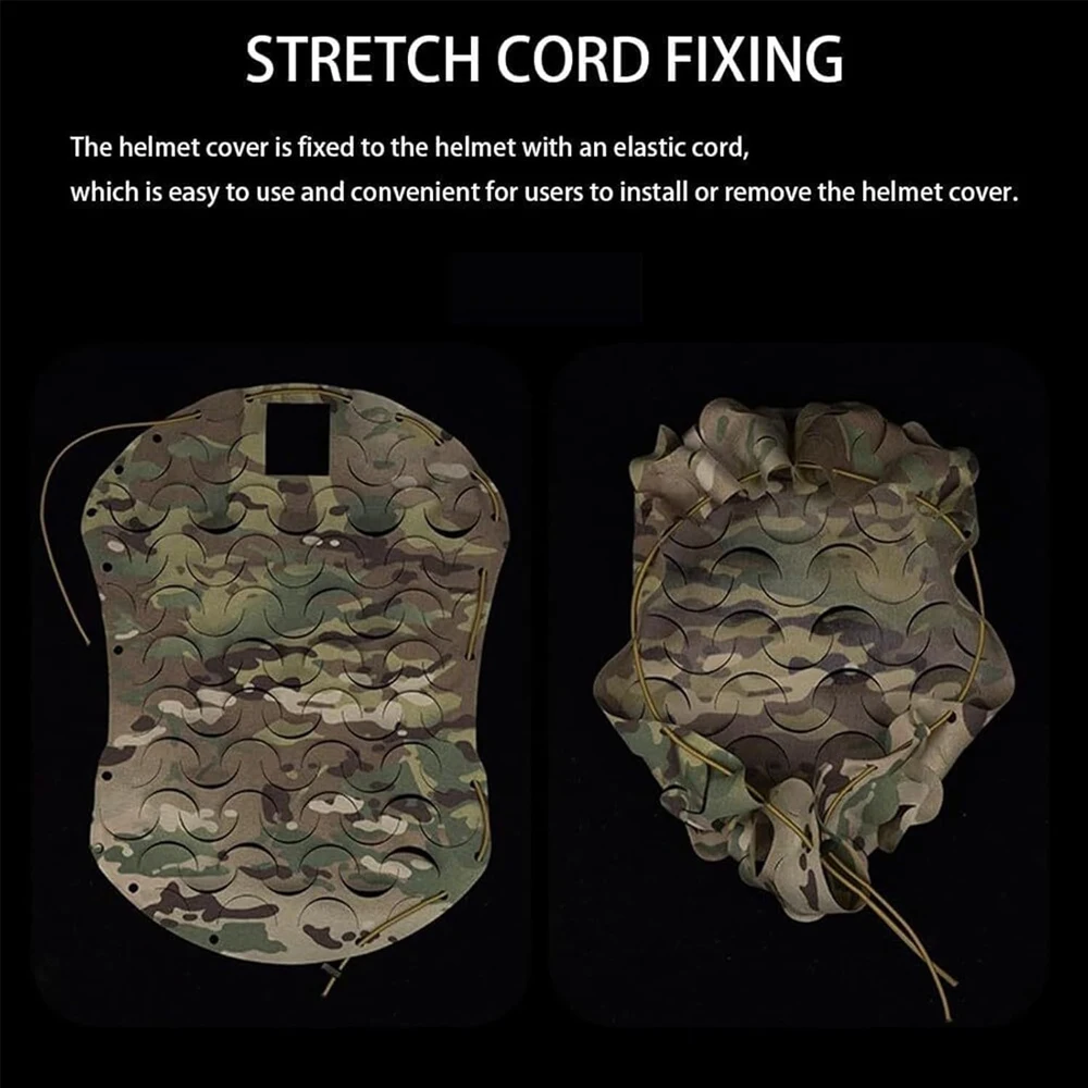 Conjunto de casco táctico rápido Airsoft con auriculares tácticos, casco Airsoft de malla cortada, cubierta de camuflaje, equipo protector de caza y combate - imagen 4