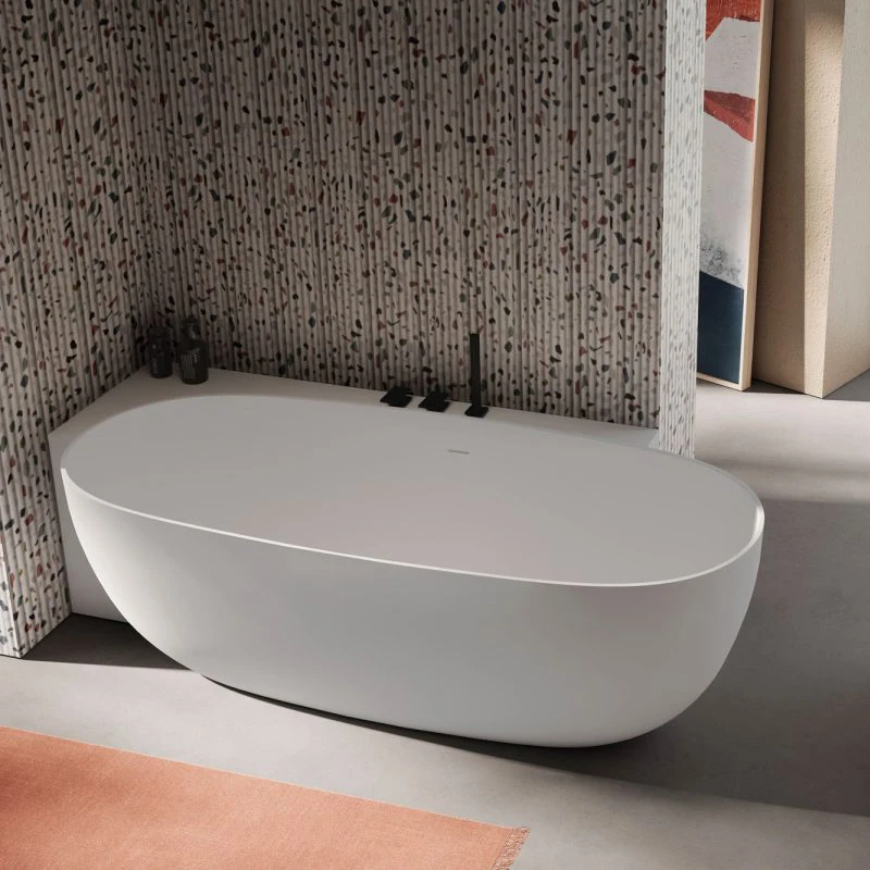 Bañera separada para familia, doble pareja, hotel, homestay, tipo ovalado, hermosa piedra artificial - imagen 4