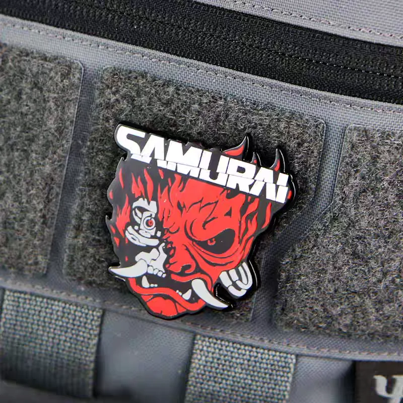 Parches de Metal de samurái japonés con gancho, máscara de demonio, insignias de calavera de guerrero para ropa, chaleco, chaquetas, accesorios de reparación de ropa - imagen 5