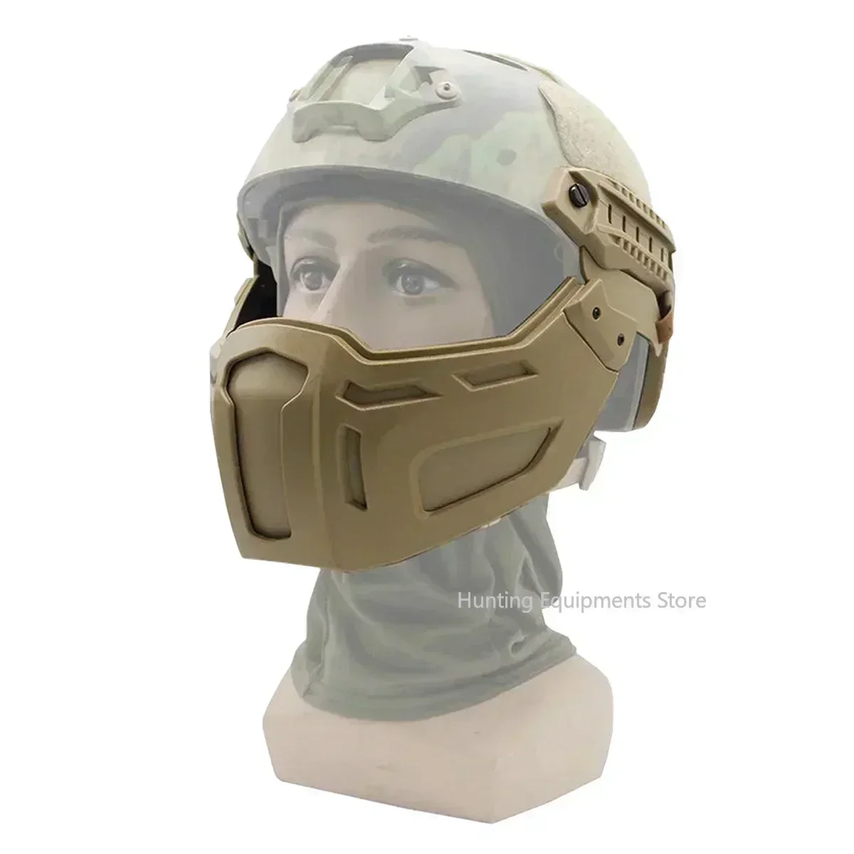 Casco táctico rápido, máscara de media cara, casco ajustable, gafas con tapa, caza, Airsoft CS, juego, casco de Paintball, accesorios, equipo - imagen 5