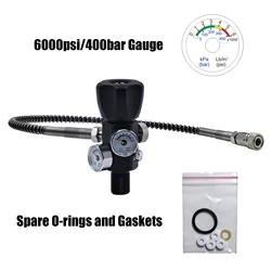 Adaptador válvula DIN con manguera doble para llenado buceo