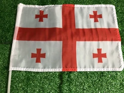 Bandera de coche Georgia con mástil – Diseño ondeante para vehículo