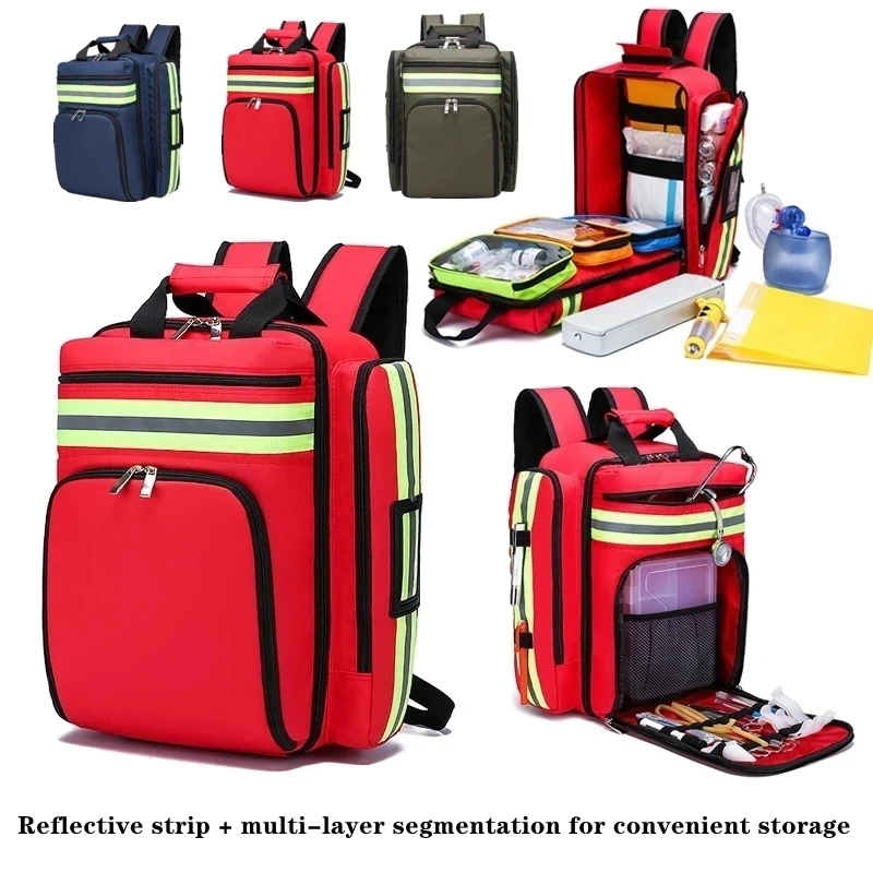 Botiquines de primeros auxilios, mochilas de rescate de emergencia, almacenamiento clasificado de gran capacidad, kits de supervivencia para acampar al aire libre, kits médicos - imagen 2