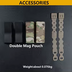 Bolsa táctica para revistas de 9mm, bolsa individual doble Molle para pistola Mag con Clip de soporte de nailon para cinturón, accesorios Airsoft de caza