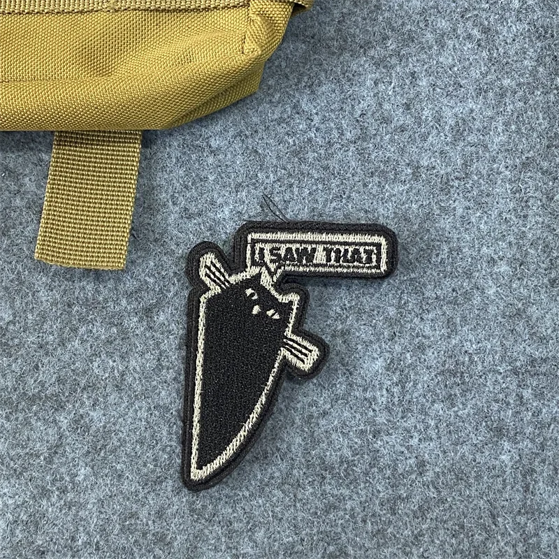 I Saw That Kitty parche bordado, insignia de moral táctica de dibujos animados para niña, apliques de gancho y bucle para ropa, parches de mochila - imagen 5