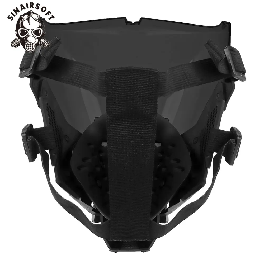Máscara táctica Cyberpunk, equipo protector de cara completa, máscara desmontable con correa ajustable para Paintball, caza, accesorio de Cosplay - imagen 5