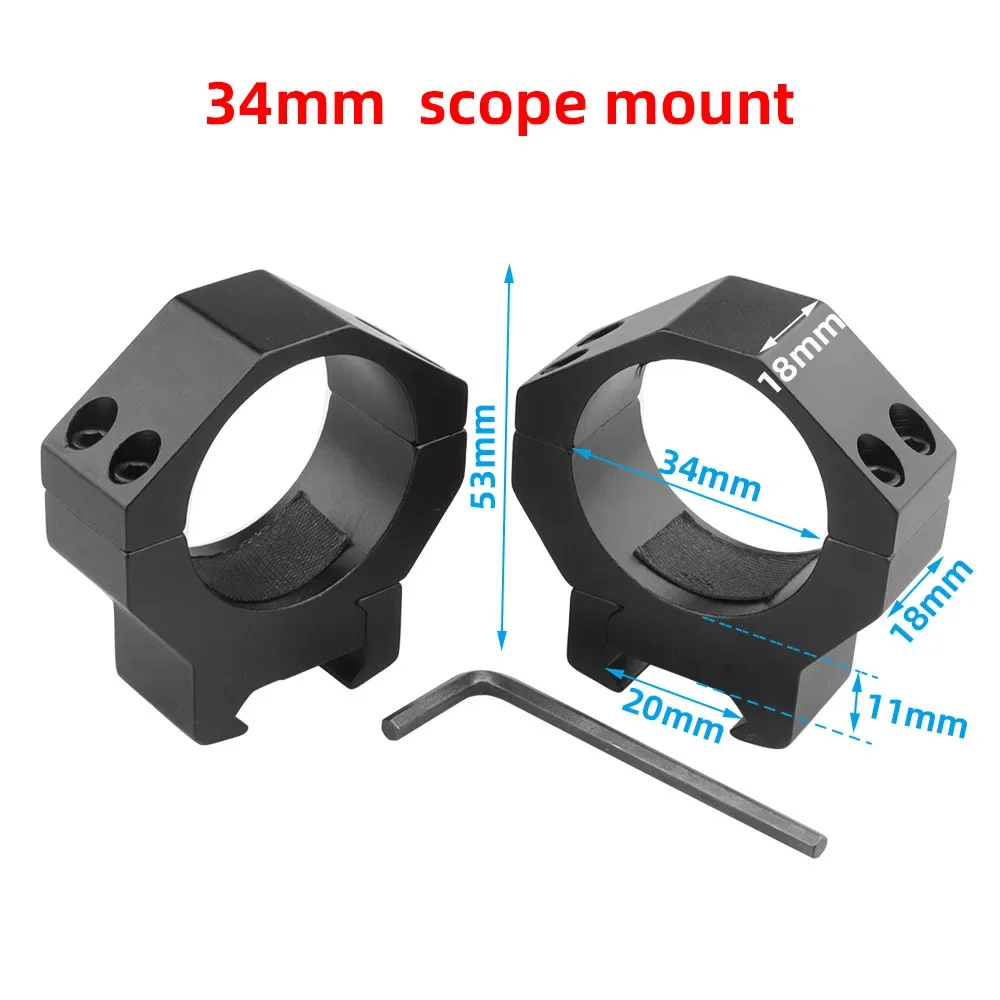 Anillo de montaje para mira telescópica de 35mm/34mm, riel de 20mm, pistola de caza de una pieza, mira óptica, linterna, Base láser, soporte de montaje para mira telescópica - imagen 4