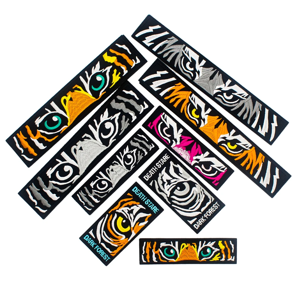 Parche táctico bordado Death Stare Tiger Panther, insignia con emblema trasero con gancho y bucle para chaleco táctico, casco, engranajes - imagen 2