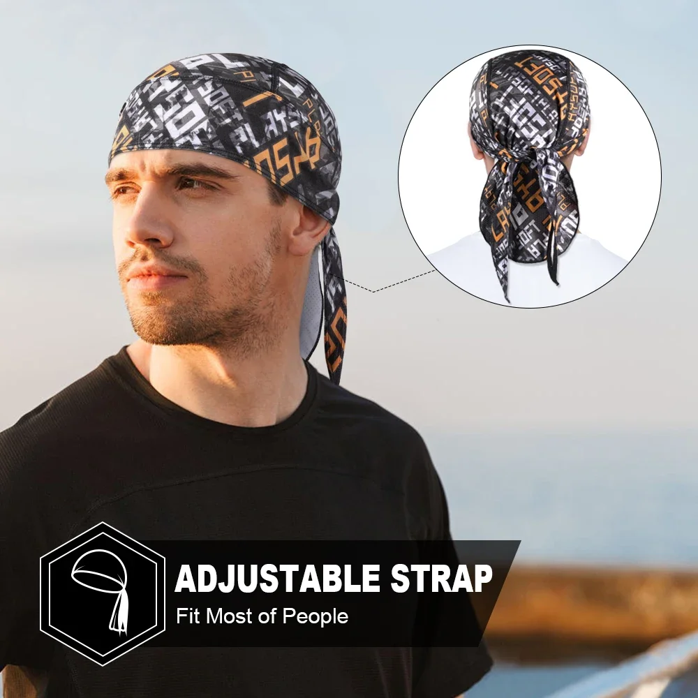 Gorro de ciclismo de secado rápido para hombre y mujer, pañuelo para la cabeza, para correr, montar, pescar, deportes, Bandana, sombrero de pirata, capucha, casco, diadema con forro, verano - imagen 4