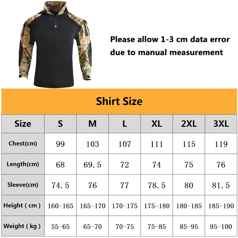 HAN WILD-Camiseta de combate para hombre, camiseta de escalada resistente al desgaste, camiseta táctica de senderismo, Airsoft CS, Paintball, ropa de caza y acampada - imagen 3