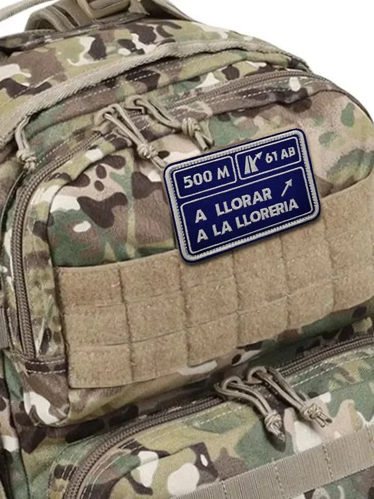 Parches de Velcro bordados en español, insignia de moral táctica, accesorios del alfabeto, mochila, sombreros, pegatinas, 500M - imagen 3
