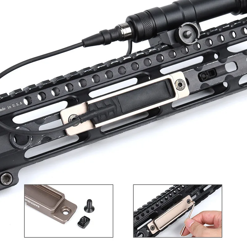 Accesorios tácticos con interruptor remoto, ranura de montaje para linterna SF, M300, M600, PEQ, DBAL-A2, M-LOK, Keymod, Panel de bolsillo para riel de caza - imagen 3