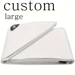 Lona blanca grande personalizada, 3x5, 6, 4, 8m x 8, 10, estera de campamento, barco, motocicleta, cubierta impermeable para la lluvia, dosel, tienda para exteriores, parasol