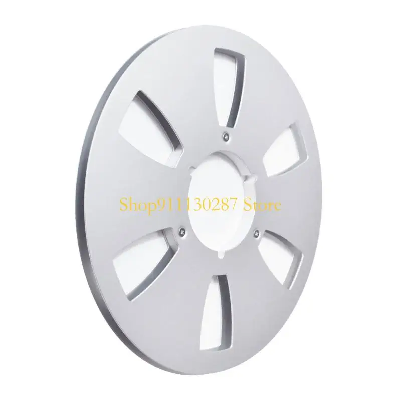 Disco carrete aluminio J1HC 1/4 pulgadas y 10,5 pulgadas para almacenamiento cinta grabación Nab Hub en blanco - imagen 3
