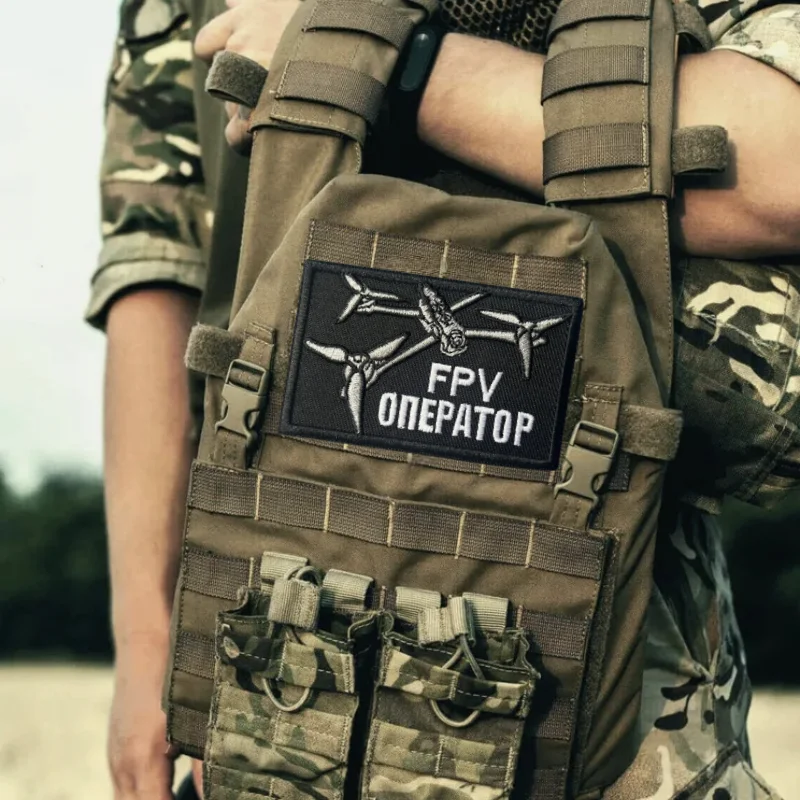 Parche bordado 3D de avión no tripulado, insignia de moral con gancho y bucle táctico, pegatinas decorativas para mochila, parches para brazalete para ropa