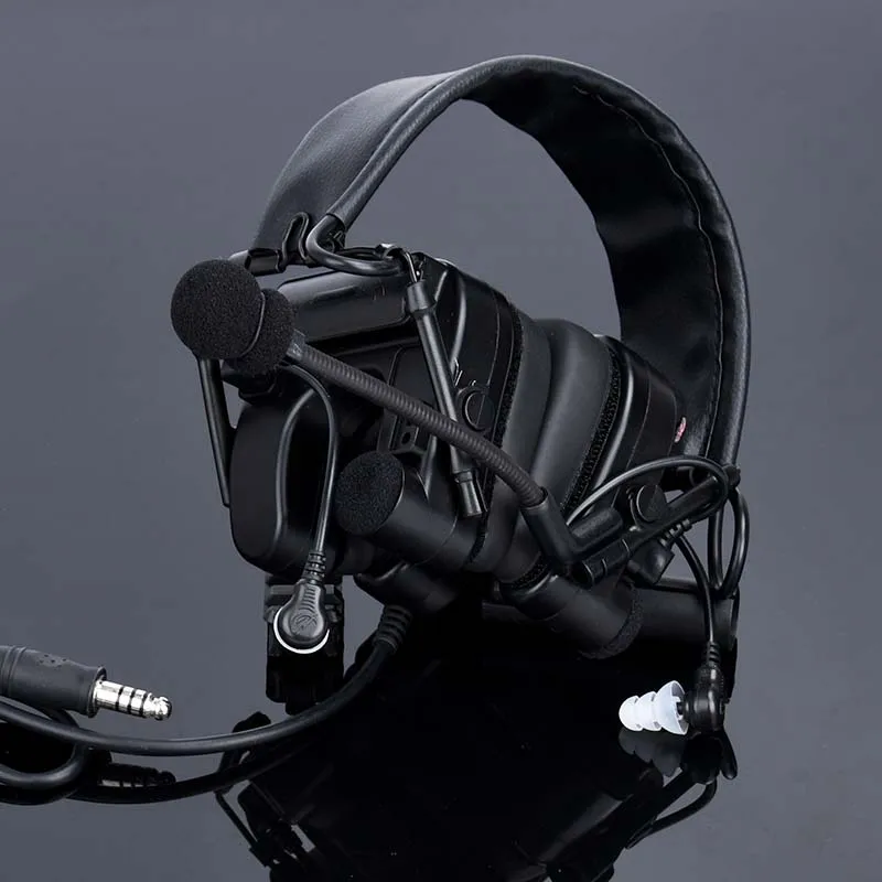 Auriculares tácticos para Airsoft, Comtac C4U IV, comunicación, caza, tiro, pastilla activa, KEWWOOD - imagen 2