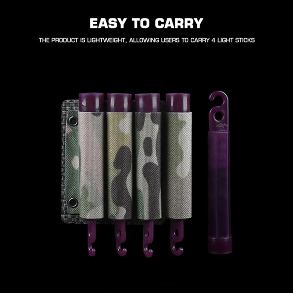 Bolsa de almacenamiento para palos luminosos, soporte para palos de luz fluorescente, soporte para chaleco táctico, bolsa Molle colgante para el pecho - imagen 4