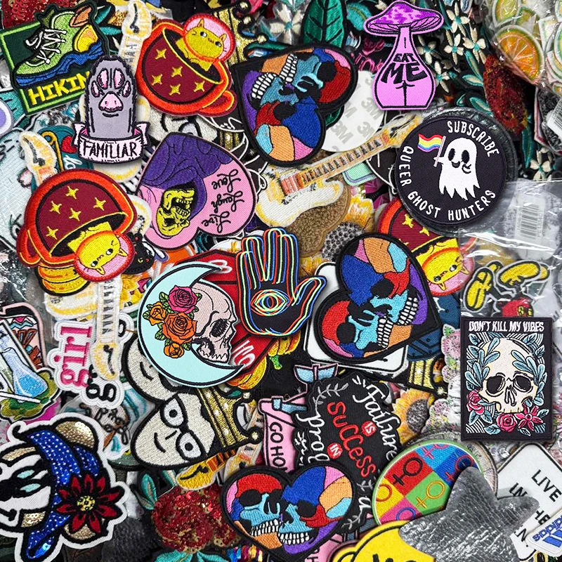 20 piezas parches bordados mezclados al azar chaquetas Jeans DIY parches termoadhesivos para ropa insignias bordadas - imagen 3