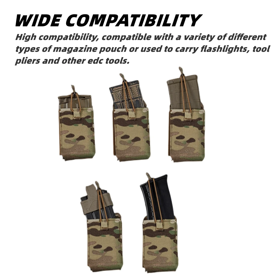 Táctico 5,56 5,45 7,62 SRMP bolsa de un solo cargador con Clip de soporte de nailon MOLLE CS militar caza Rifle Airsoft cinturón chaleco - imagen 4