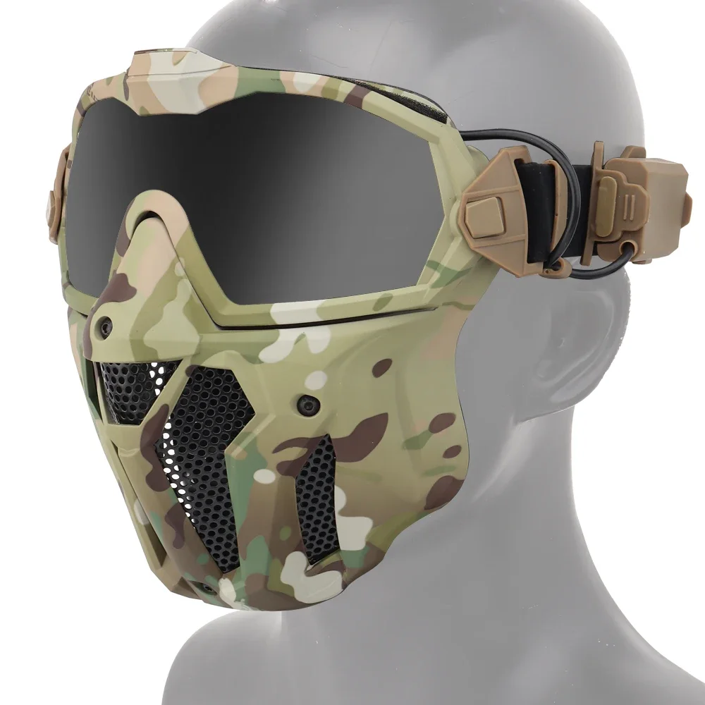 Máscara de gafas desmontables con ventilador antiniebla, máscara protectora táctica de Paintball, máscara facial completa, gafas de tiro, máscaras - imagen 3