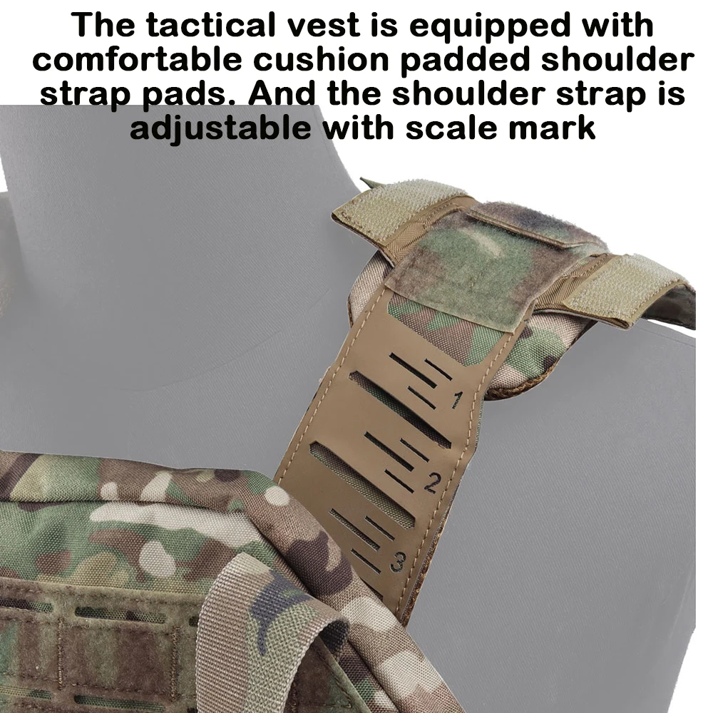 Portador de placa táctica KZ de perfil bajo, correa de hombro acolchada, liberación rápida, fajín, hebilla, chaleco de caza para Paintball Airsoft - imagen 4