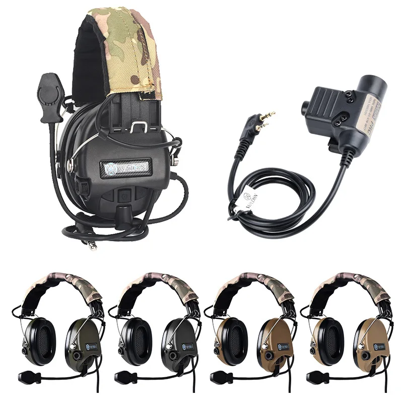 WADSN MSA-auriculares tácticos con reducción de ruido, adaptador PTT Kenwood, auriculares de comunicación, accesorios para pistola de juguete Airsoft