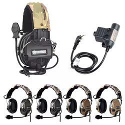 WADSN MSA-auriculares tácticos con reducción de ruido, adaptador PTT Kenwood, auriculares de comunicación, accesorios para pistola de juguete Airsoft