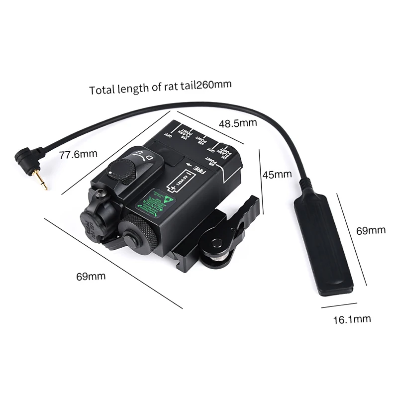 Wadsn DBAL Mini versión totalmente de Metal AR15 IR puntería punto rojo verde azul indicador láser M300 M600 accesorio de linterna - imagen 3
