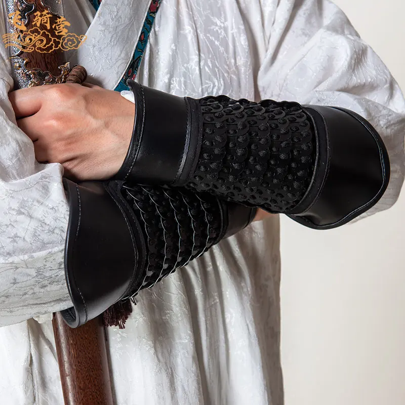 Brazaletes de armadura táctica con diseño de escamas de pescado, armadura china antigua para cosplay y fotografía de películas, protectores de brazo estilo Hanfu unisex - imagen 4
