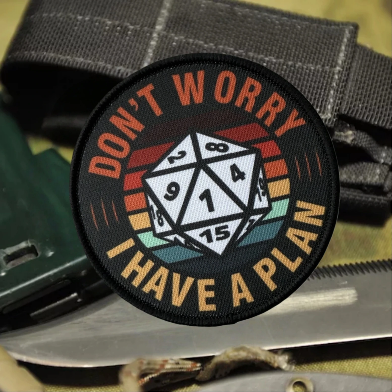 No te preocupes, tengo un plan, parche táctico moral impreso, apliques, dados militares, parches de gancho y bucle, pegatinas personalizadas para mochila - imagen 2