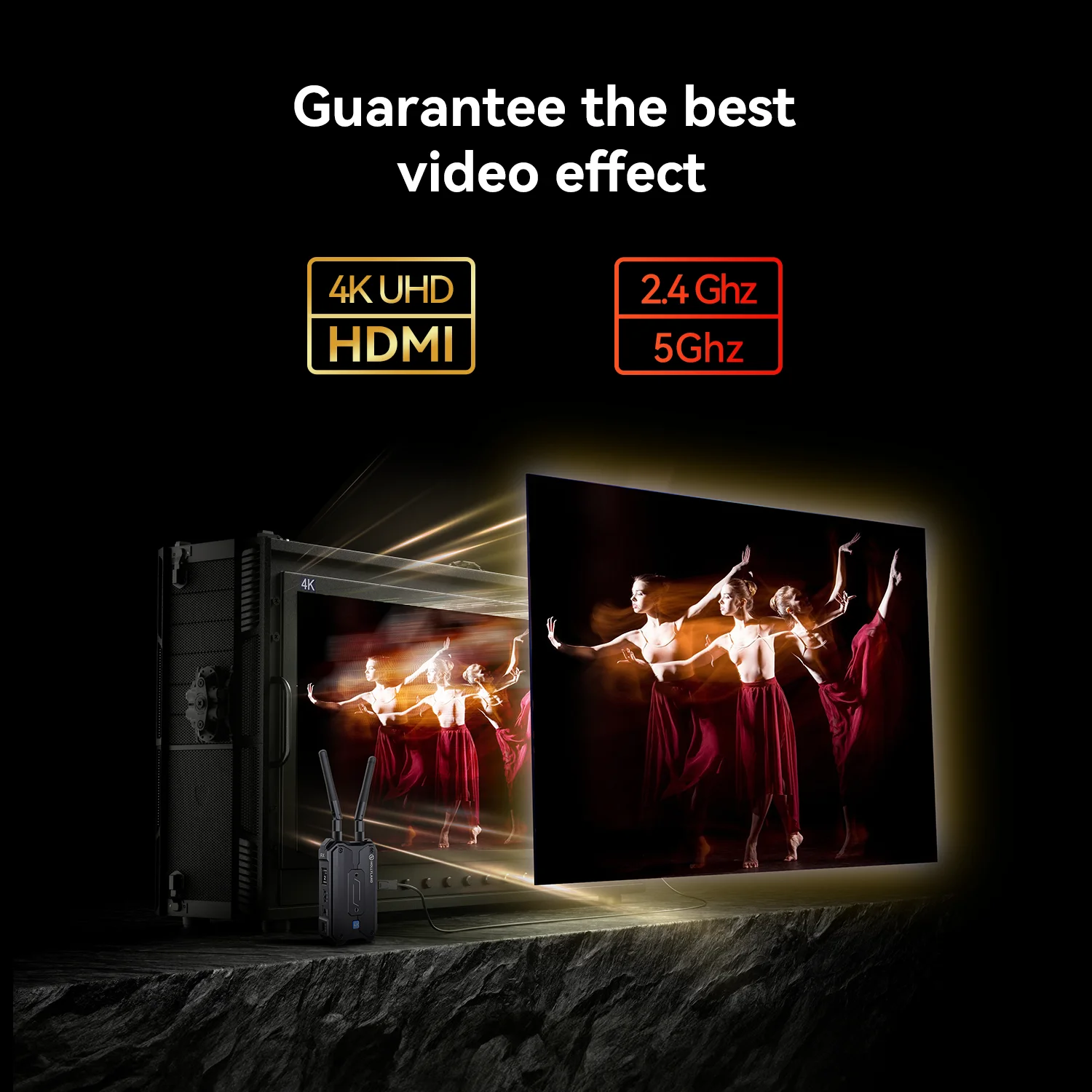 Hollyland Pyro H Sistema de transmisión de vídeo inalámbrico HDMI de doble banda 4K30/1080p60 1300 pies Rango de pérdida 60 ms Latencia hasta 4 receptores - imagen 4