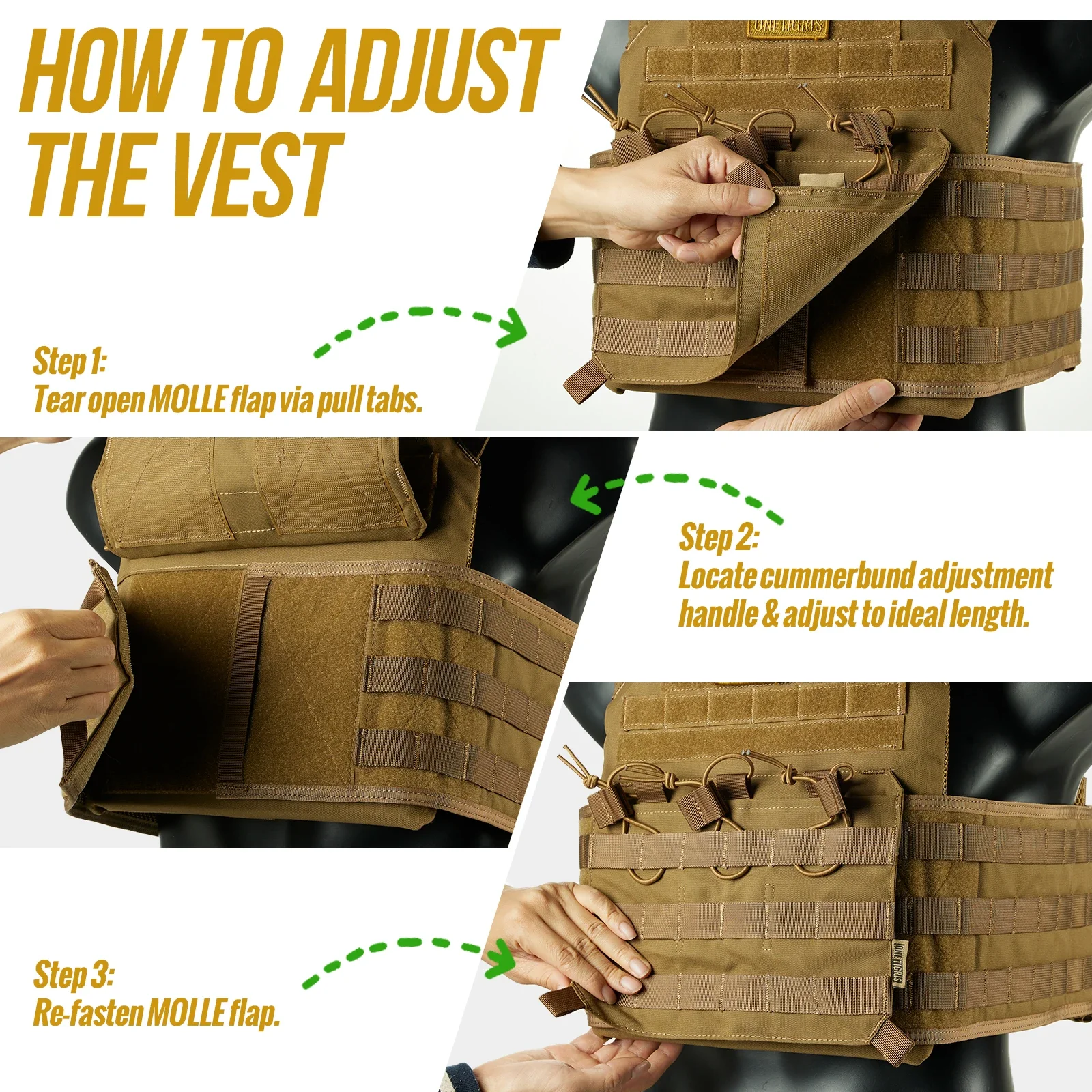 Chaleco táctico ONETIGRIS MOLLE con bolsa para cargadores - imagen 5