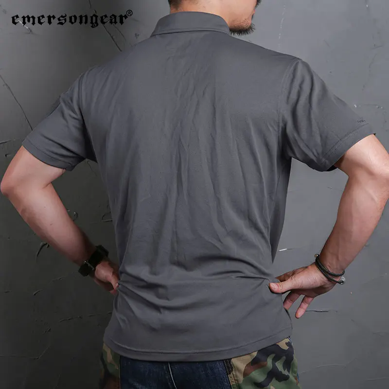 Emersongear-camisetas de manga corta para hombre, POLO táctico de secado unidireccional con etiqueta azul, para acampar, Airsoft, caza y senderismo - imagen 2