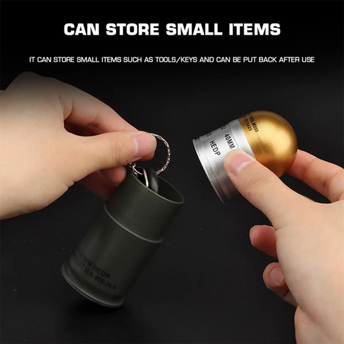 Caja de almacenamiento táctica para modelo de cuerpo de granada M433, luz ABS portátil, accesorio de caza al aire libre, accesorios de película y televisión, Cosplay - imagen 5