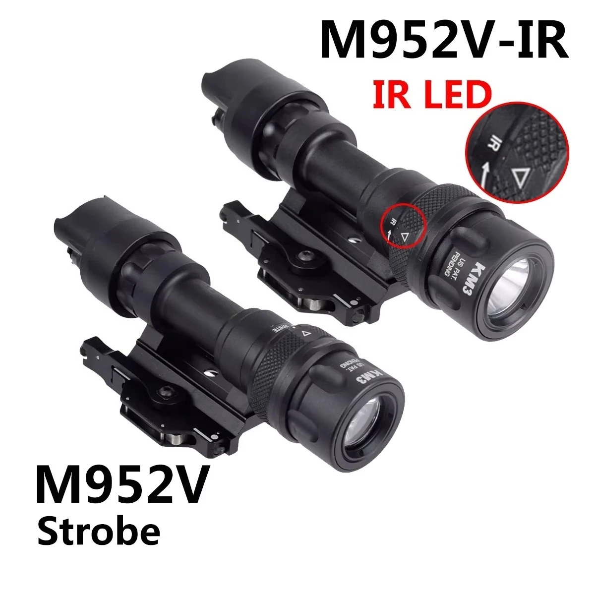 SureFir-linterna táctica infrarroja LED para caza, luz de arma de Airsoft con montaje en riel QD, M600, M600V, actualización M952V - imagen 2
