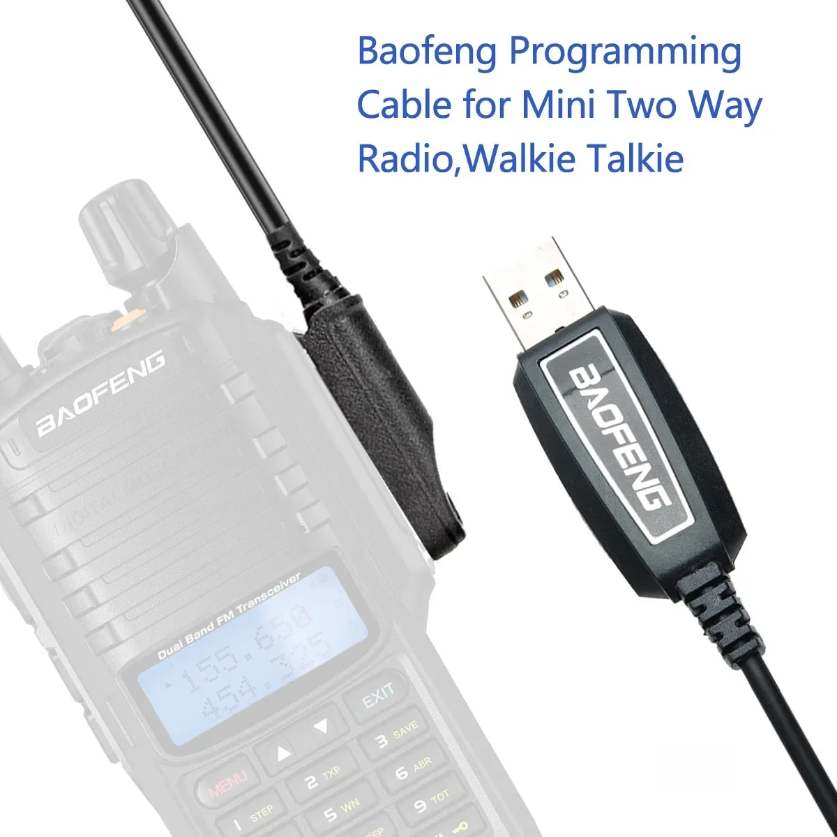 Baofeng-Cable de programación USB para walkie-talkie, Radio bidireccional, impermeable, UV-9R, para BaoFeng UV-9R Pro Plus XR PL2303 - imagen 2