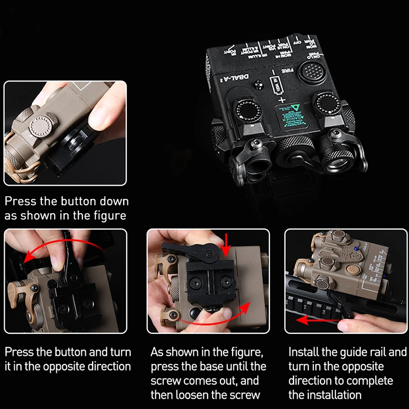 WADSN-puntero láser DBAL A2 de Metal con linterna táctica, Mini luz Scout M300A, linterna M600, interruptor de presión de doble función - imagen 3
