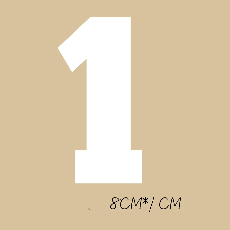 Pegatinas térmicas de transferencia de calor con número árabe para ropa, accesorios de bricolaje, parches de apliques lavables, 8CM - imagen 3