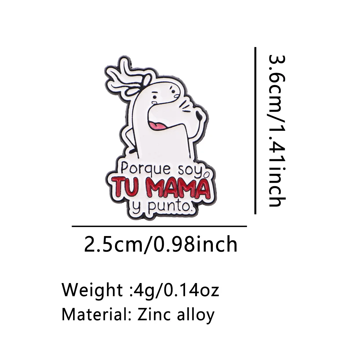 Pin de Esmalte con Figura de Cerveza Divertida - 'Porque soy TU MAMA y punto' Broche con Frase en Español para Chaquetas y Mochilas, Regalo Humorístico - imagen 3