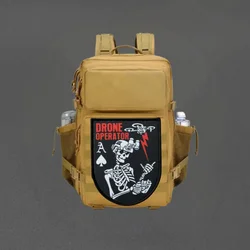 Parche con estampado de calavera para operador de Dron, chaleco táctico, sombreros con gancho y bucle, insignia de moral, pegatinas para mochila, parches para brazalete para ropa