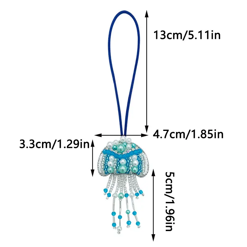 Recién llegado, colgante de cuerda de cristal con cuentas, dije de bolso hecho a mano en 3D, decoración de bolso con cordón, regalo Ideal para amantes - imagen 5