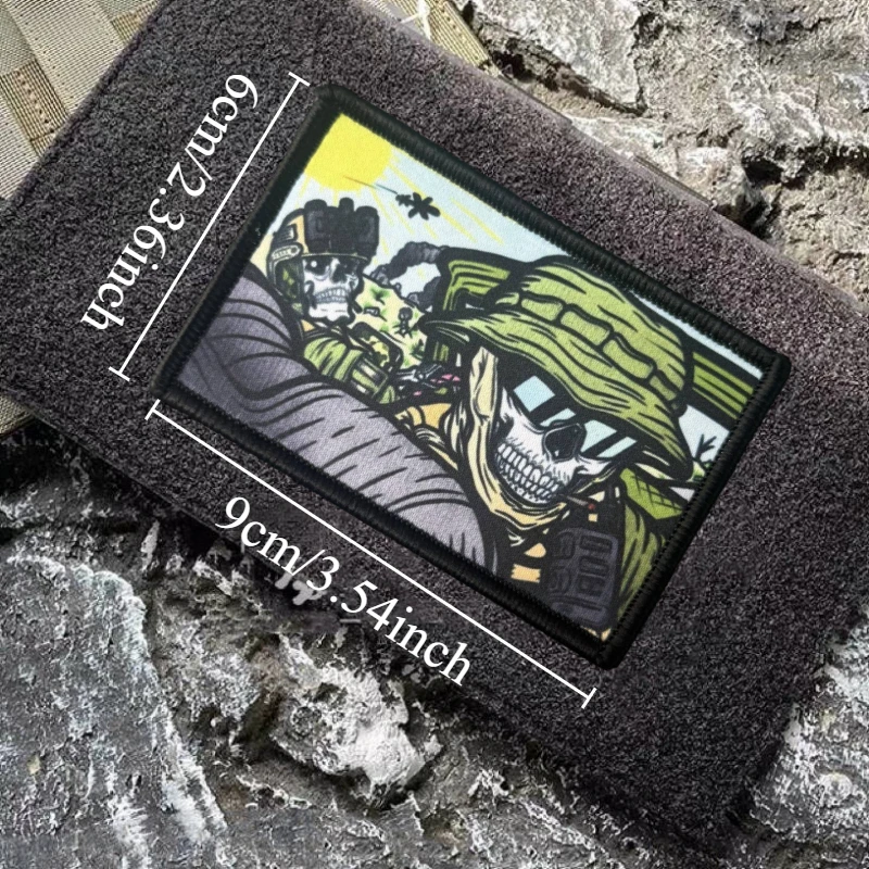 Parche "Fear and Hatred", insignia con estampado de moral táctica, gancho y bucle, mochila, accesorio de decoración de ropa, pegatina, brazalete - imagen 4