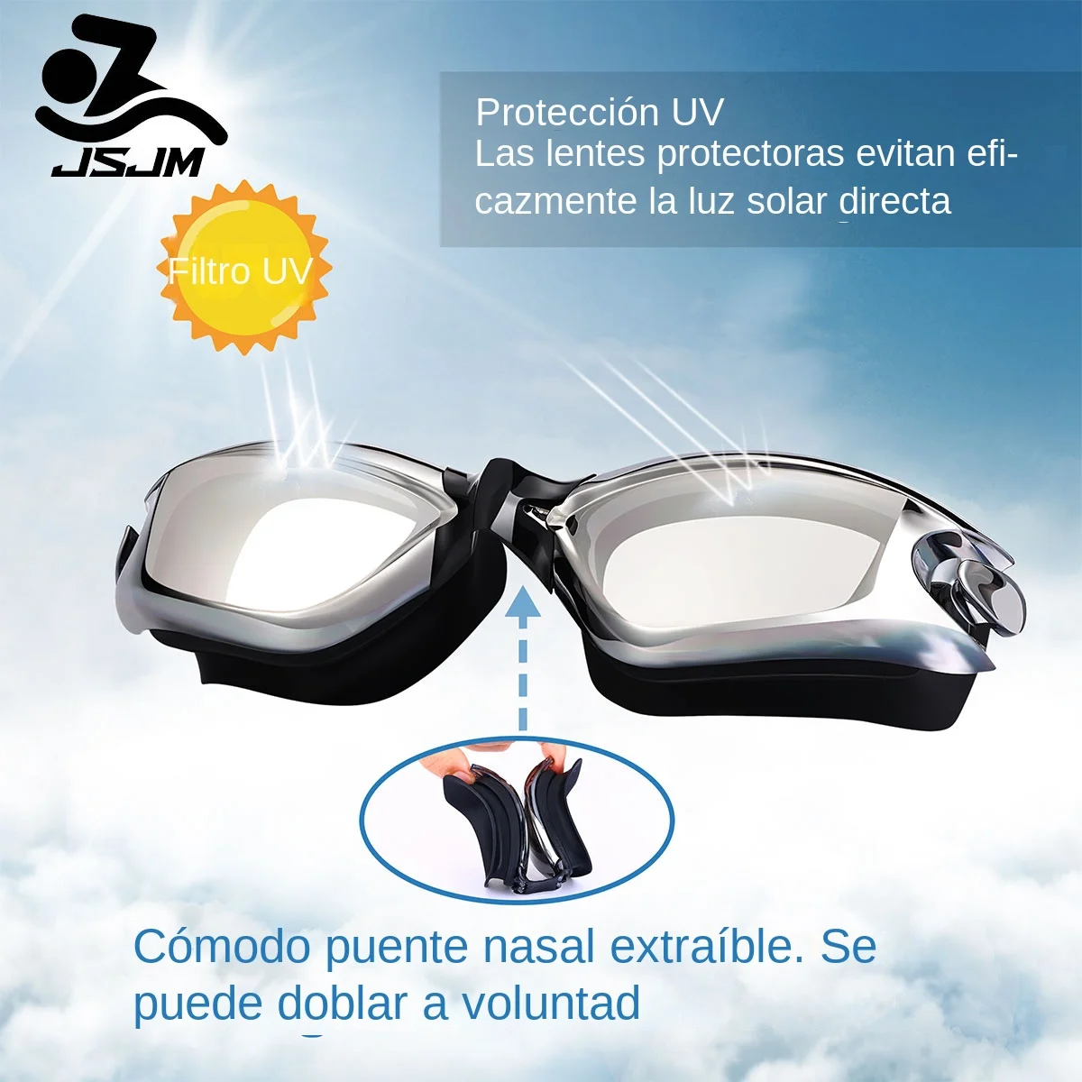 JSJM nuevo profesional adulto antiniebla protección UV lente hombres mujeres gafas de natación impermeable ajustable gafas de natación de silicona - imagen 5