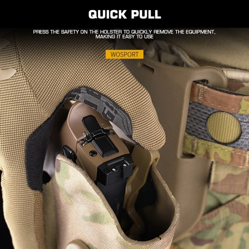 Funda para linterna P320 + X300, funda táctica de Extracción rápida con funda de tela para pierna G, sistema de liberación rápida QLS Airsoft Holst - imagen 4