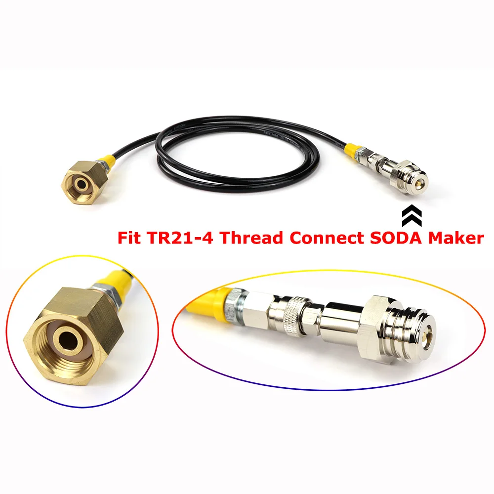 Adaptador de tanque de Co2 externo, Kit de manguera compatible con SodaStream W21.8-14 o CGA320 con conector de desconexión rápida, nuevo - imagen 4