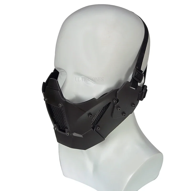 Mascarilla táctica de media cara para Airsoft, máscara para juegos de Paintball, deportes al aire libre, caza, juego de guerra, equipo de combate Cs, resistencia al impacto - imagen 5