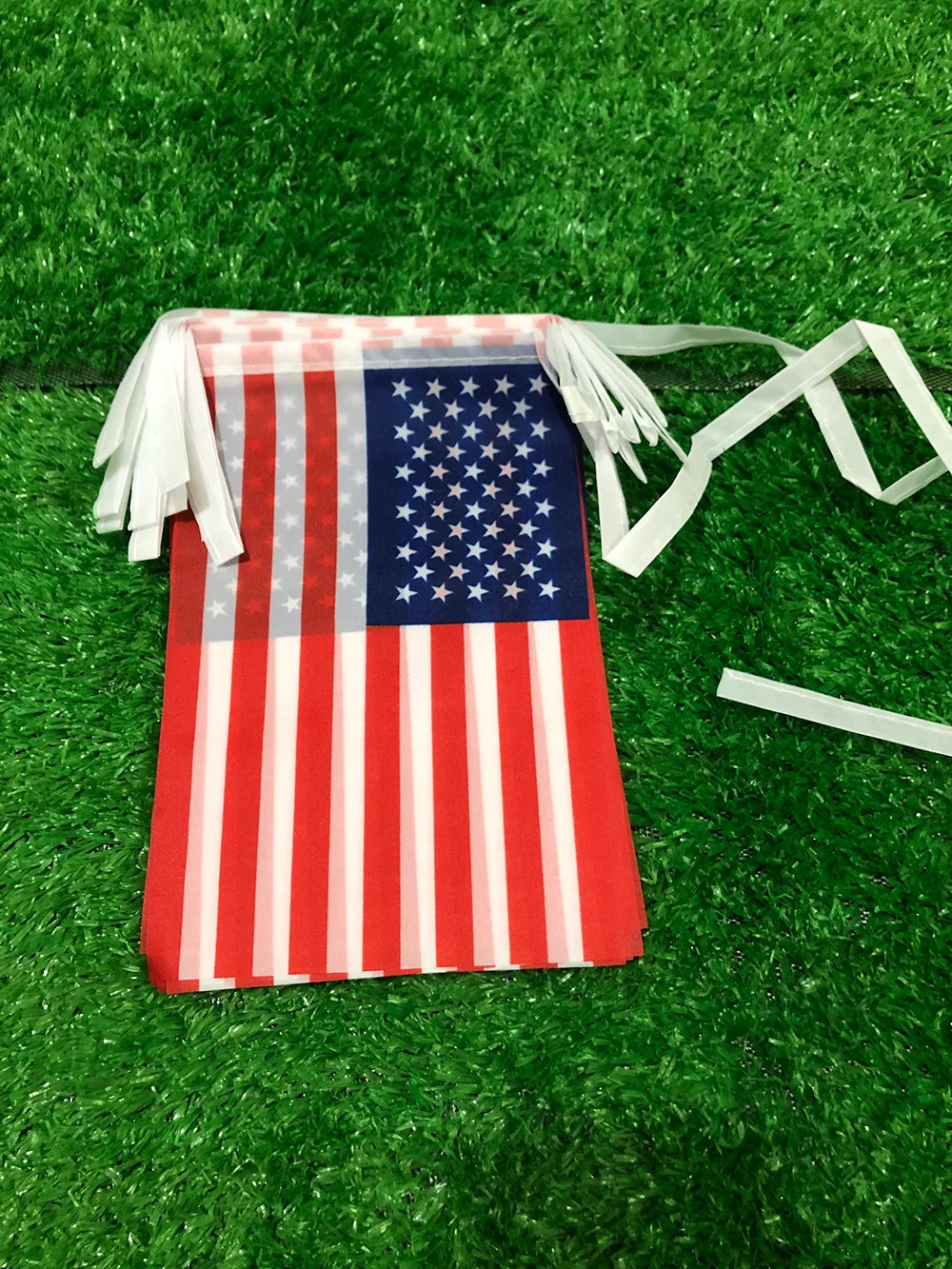 SKY FLAG USA banderines 20 piezas/ranura 14cm x 21cm bandera americana cuerda de Estados Unidos cuerda pequeña bandera voladora de poliéster - imagen 2