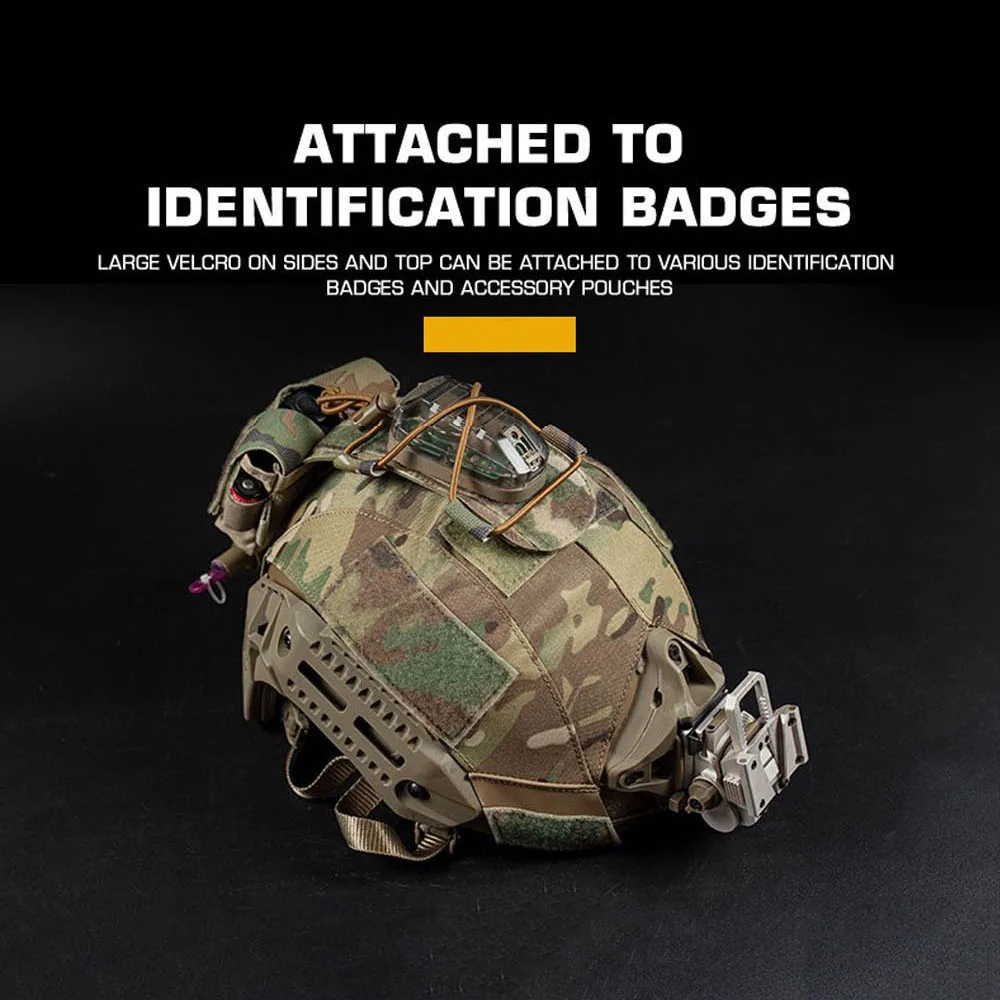 Cubierta táctica para casco MK, parche mágico de fijación para caza, asalto, combate, Airsoft, cubierta para casco CS para juegos de guerra al aire libre, tela para casco DIY - imagen 5